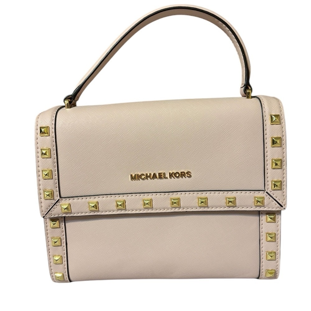 Michael Kors Like New Pink Dillon Studded Messenger Bag. - Picture 2 of 10